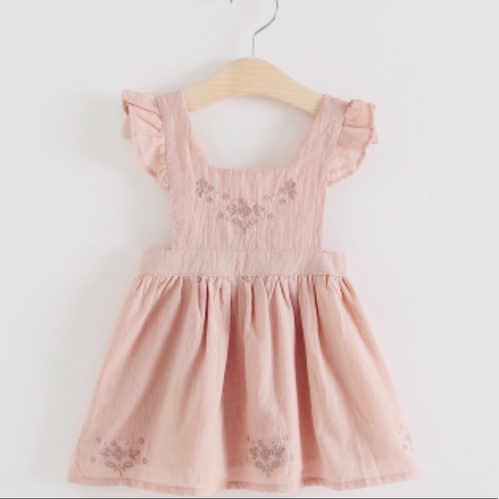 Cute Summer Vintage suspender Pink Dress